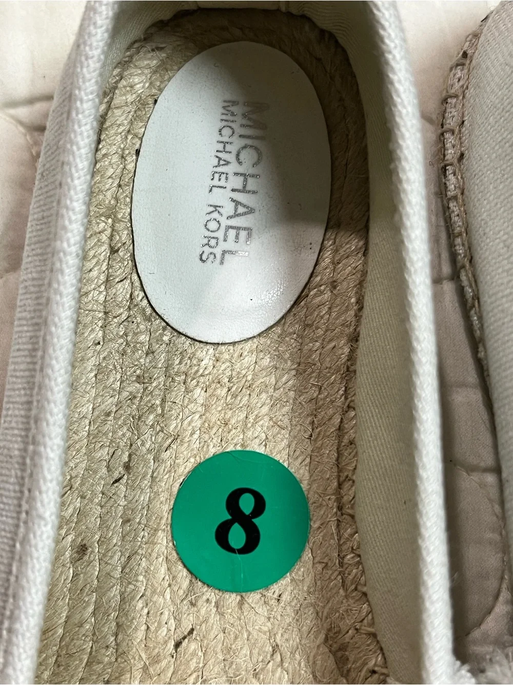 NWOB Michael Kors MK Women's Tibby White Fabric Espadrille Size 8